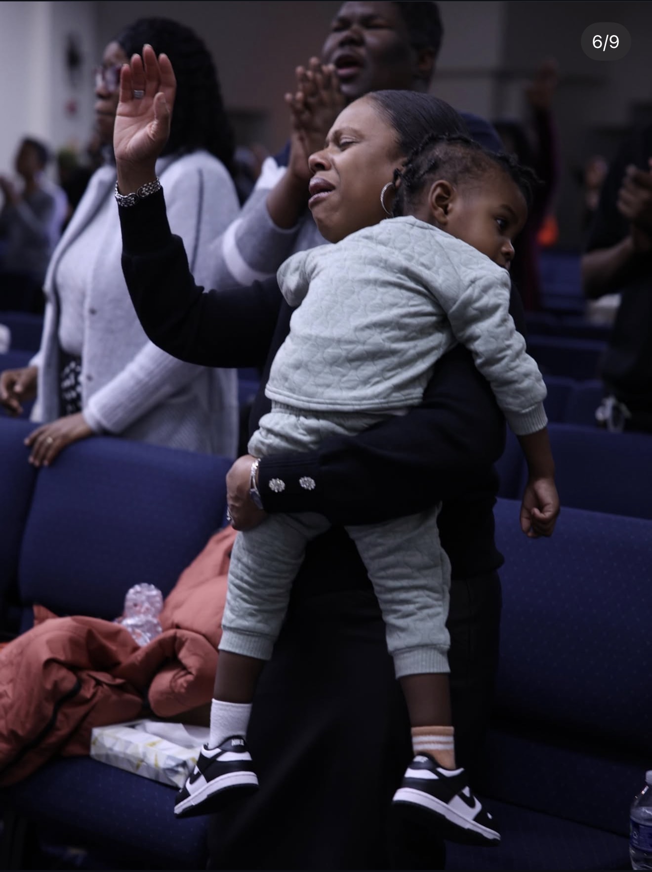 Rehoboth Open Bible Church family worshiping during service